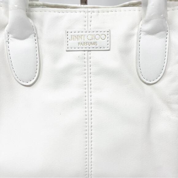 Jimmy Choo White and Gold Tote Bag Purse - Picture 3 of 6